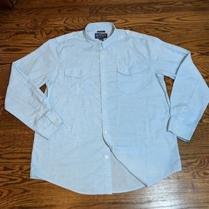 AMERICAN RAG Blue Western Mens Dress Shirt